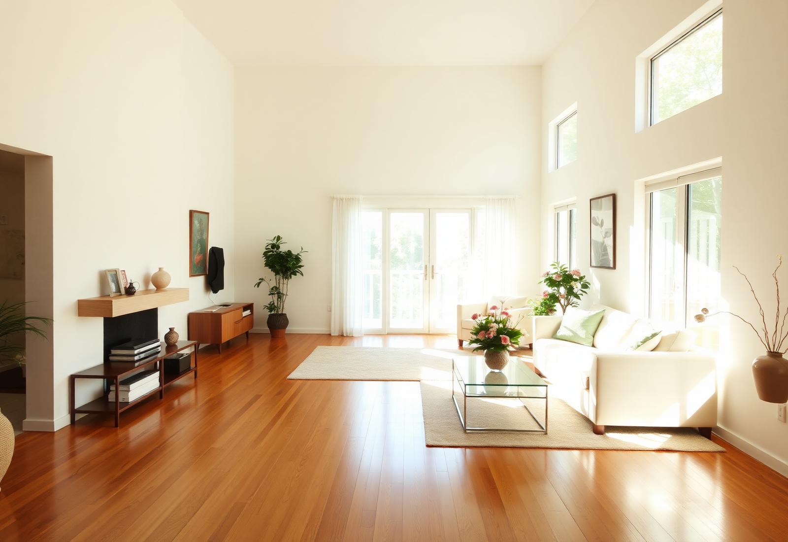 Bright clean modern living room